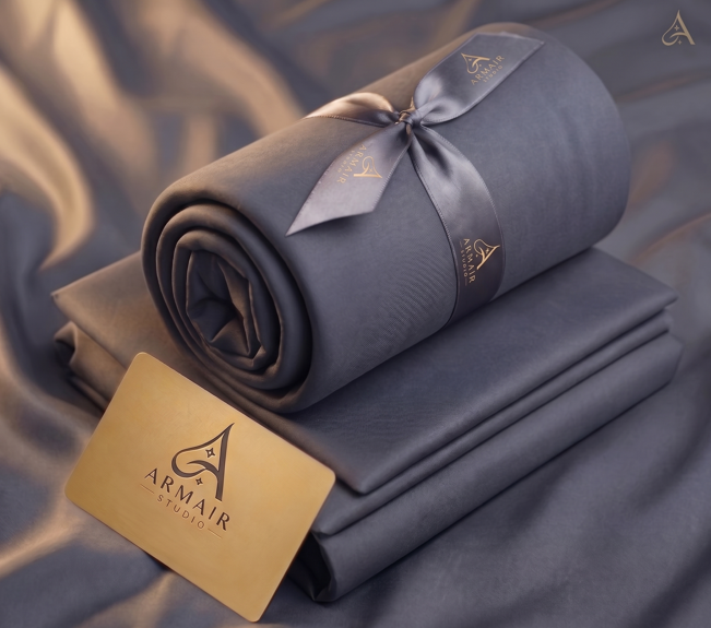 Unstitched Premium Boski Wash & Wear Suit for Men - Ash Dark Grey | Armair Studio