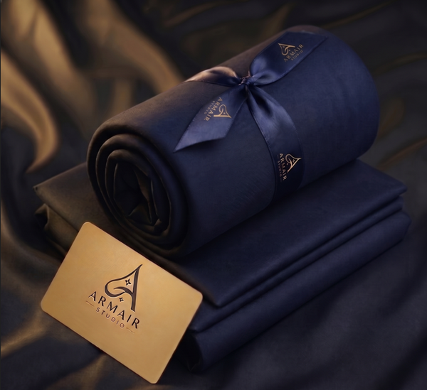 Unstitched Premium Boski Wash & Wear Suit for Men - Navy Blue Color | Armair Studio
