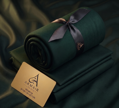 Unstitched Premium Boski Suit Wash & Wear for Men - Pine Green Color | Armair Studio