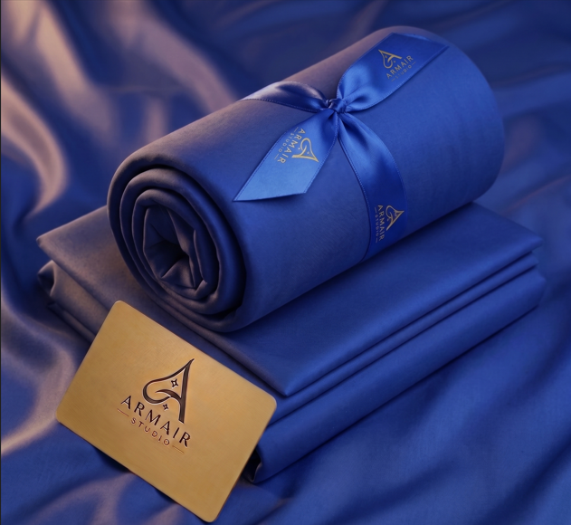 Unstitched Premium Boski Wash & Wear Suit for Men - Royal Blue Color | Armair Studio