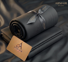 Unstitched Premium Boski Wash & Wear Suit for Men - Charcoal Grey Color | Armair Studio