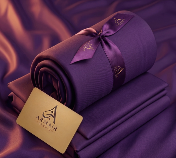 Unstitched Premium Boski Wash & Wear Suit for Men - Deep Purple Color | Armair Studio