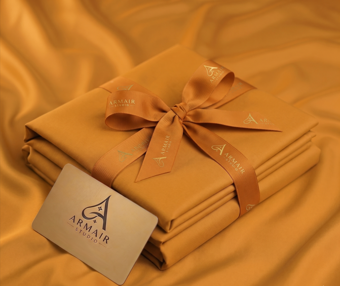 Unstitched Premium Boski Wash & Wear Suit for Men - Ochre Color | Armair Studio