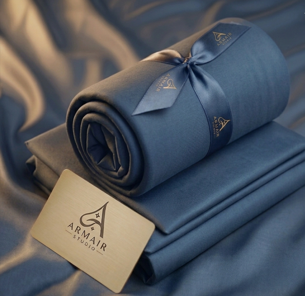 Unstitched Premium Boski Wash & Wear Suit for Men - Oxford Blue Color | Armair Studio