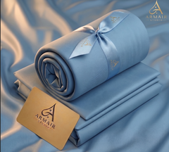 Unstitched Premium Boski Wash & Wear Suit for Men - Powder Blue Color | Armair Studio
