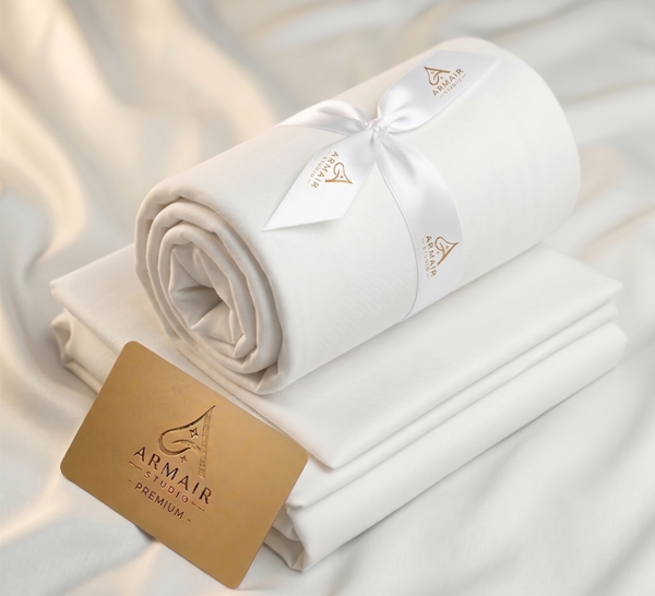 Unstitched Premium Boski Wash & Wear Suit for Men - Semi White Color | Armair Studio